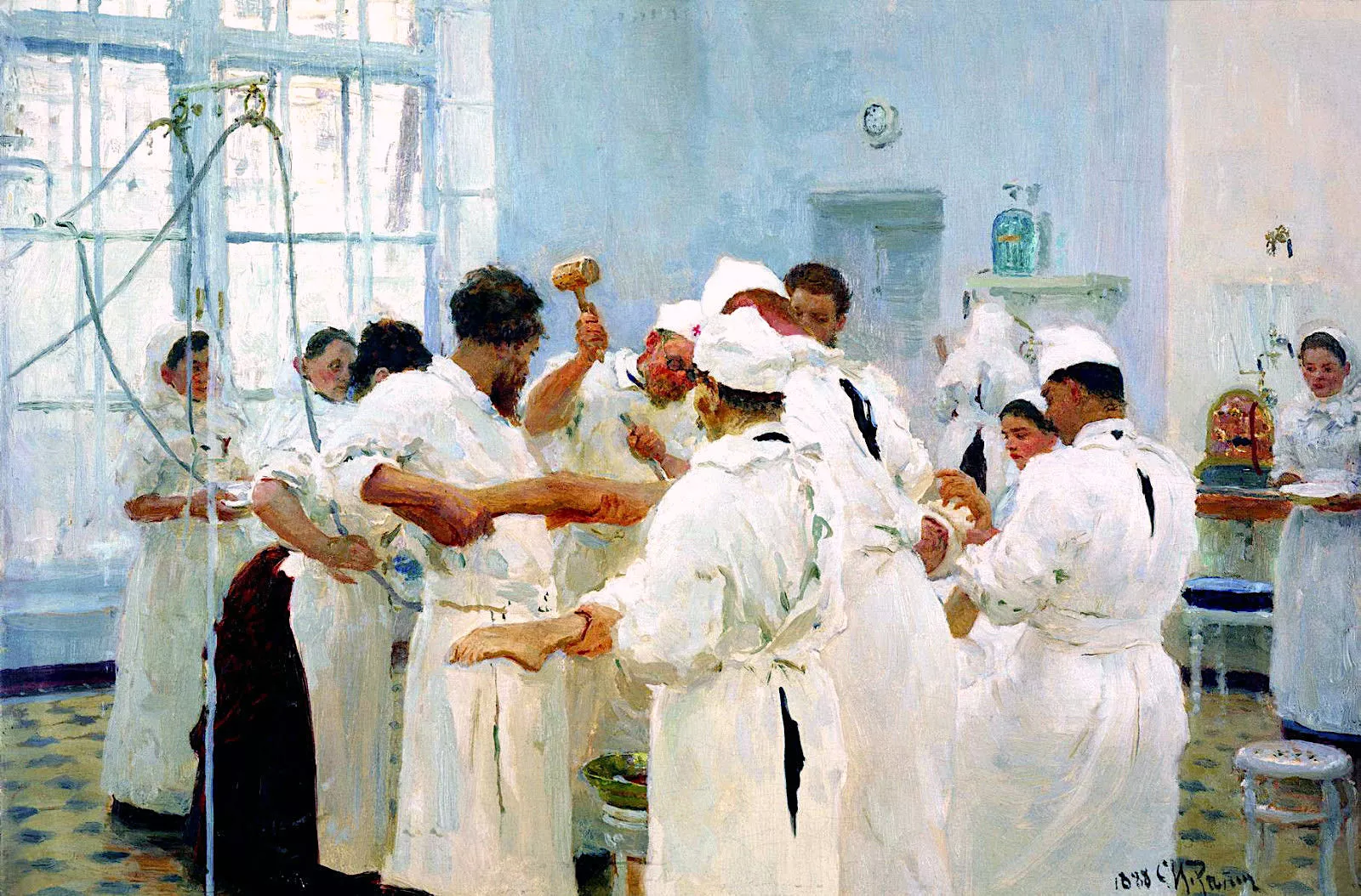 El cirujano Pávlov en el quirófano